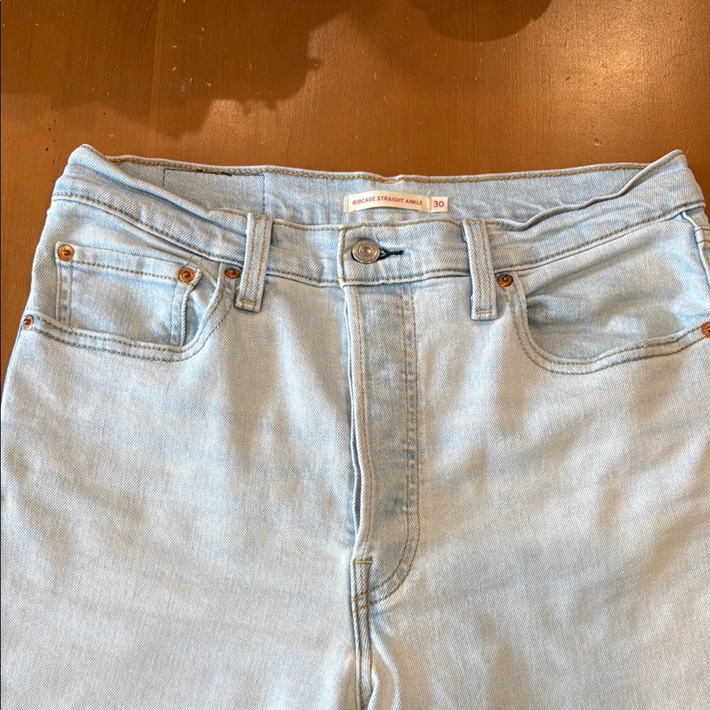 Levi's Light Blue Ribcage Straight Ankle